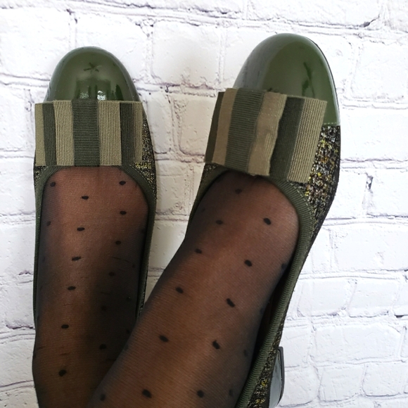 FERCA 81 Italian Genuine Leather Cap Toe Low Heel Green Tweed Pump--NEW--7.5 - Picture 3 of 16